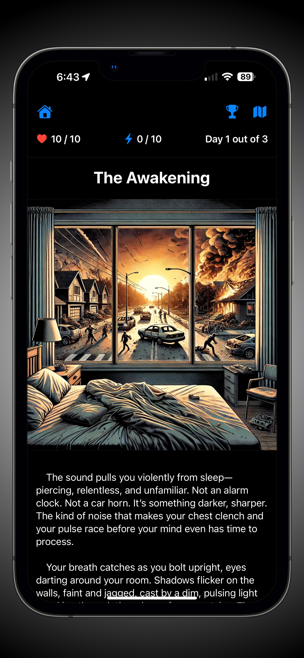 An illustrated Survive chapter inside Step By Step